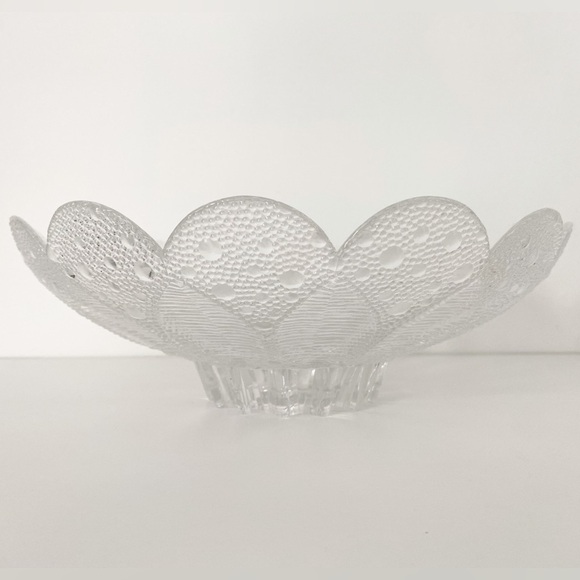 Vintage Other - Vintage Lausitzer Germany Cristal Scalloped Bowl - 10.75” Diameter